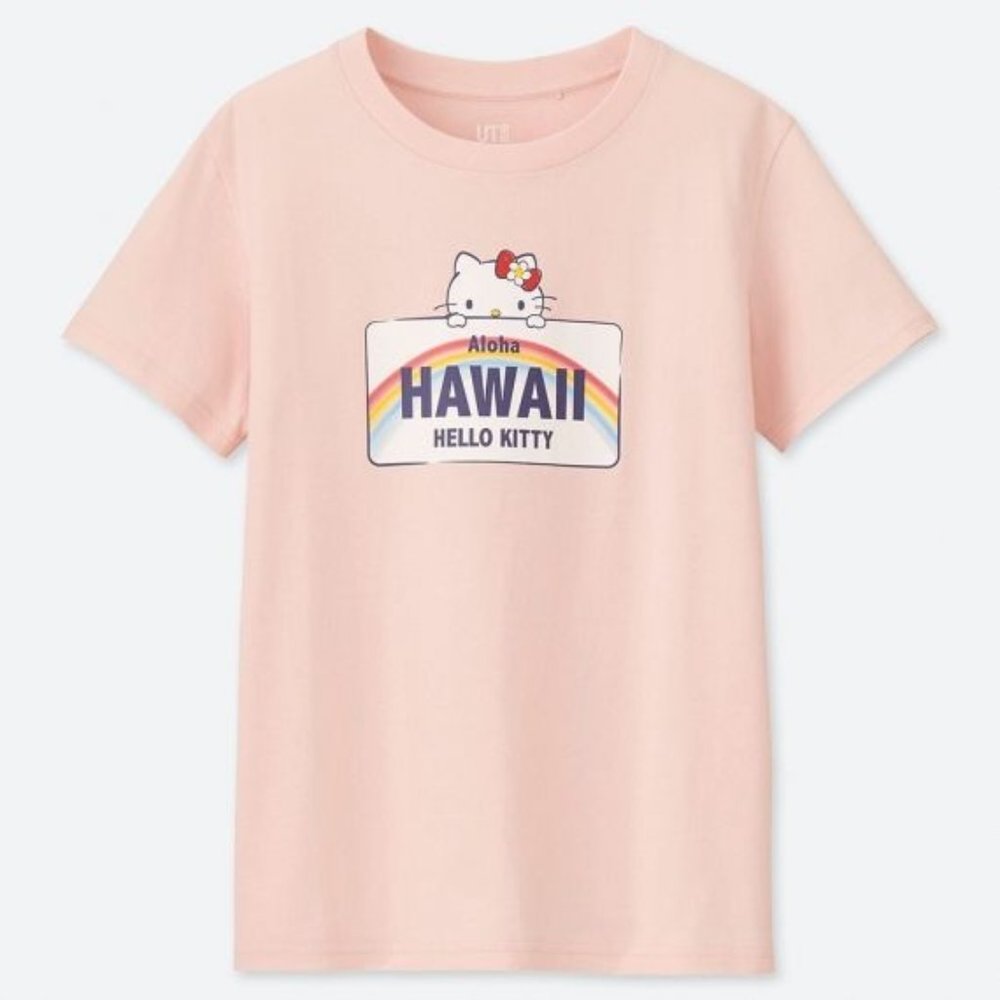 🌈 RARE 🌈 UNIQLO X Sanrio Hello Kitty Aloha HAWAII Women’s T-shirt, M